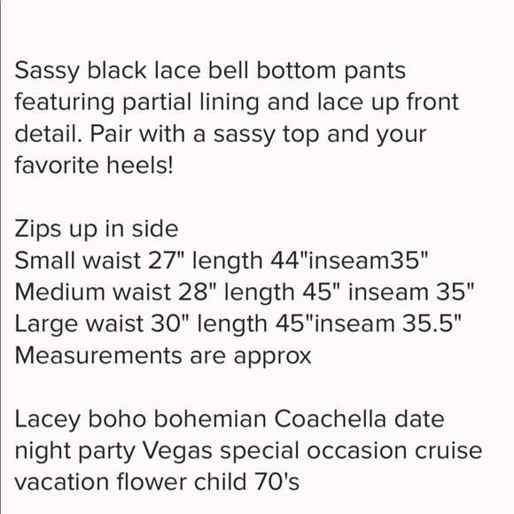 Boho Lacy pants NEW! - Picture 2 of 4